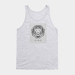 'KING' Lion Head - Grey Tank Top